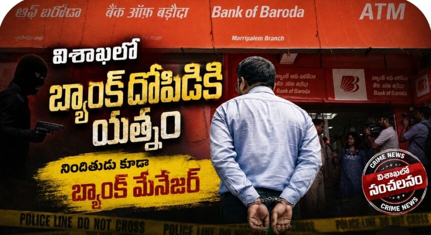 విశాఖలో బ్యాంక్ ఆఫ్ బరోడాలో దోపిడీకి విఫలయత్నం